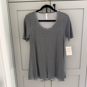 LuLaRoe Perfect T (Black and White Striped Short Sleeve Tee)